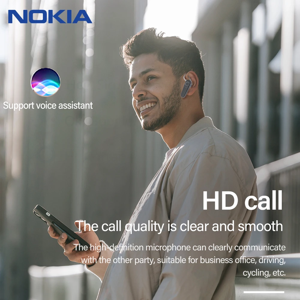 Деловые наушники Nokia APT-X с одним ухом настоящие беспроводные Bluetooth HIFI звук HD