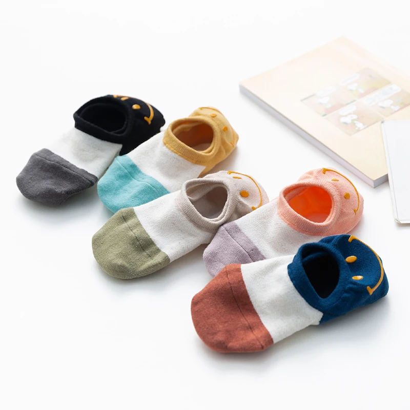 Instime Smile женские невидимые носки 100 хлопок без шоу ярких цветов европейский размер