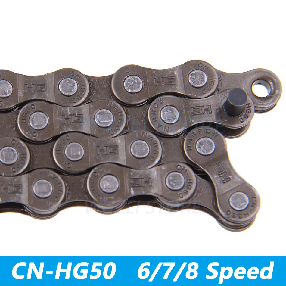 8S HG50 Bicycle Chain 6/7/8 Speed Moving Chain 112L Road/ MTB Mountain Bicycle Bike Accessories HG40 Boxed chain 116L