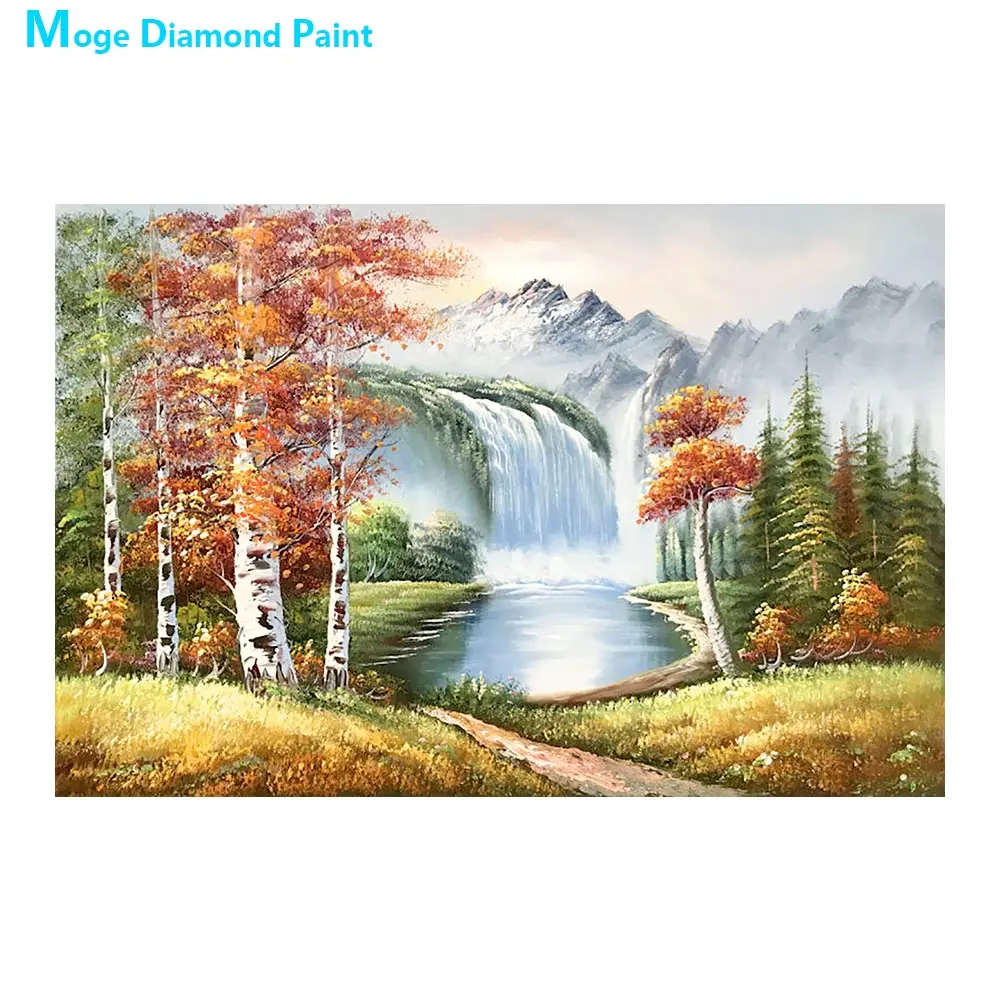 Пейзаж женское масло живописная круглая полная дрель Новинка Сделай Сам мозаика