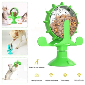 Cat Treat Toy Cat Accessories Pet Dog Toy Teasing Cat Slow Food Spiller Windmill Turntable Cat Supplies Cat Toys Interactive