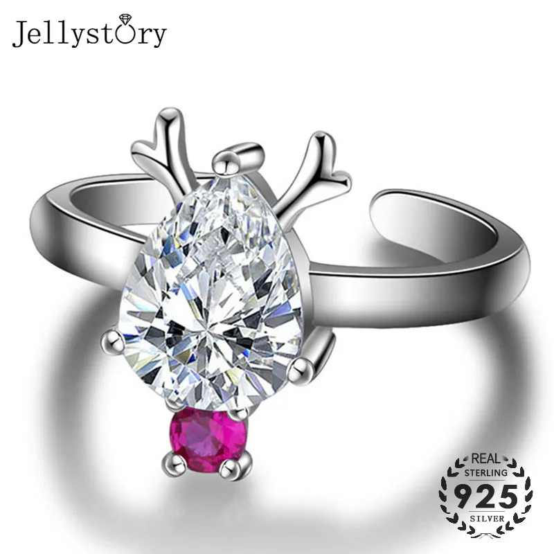 Ювелирные изделия из серебра 925 пробы Jellystory кольца с каплей воды циркониевые