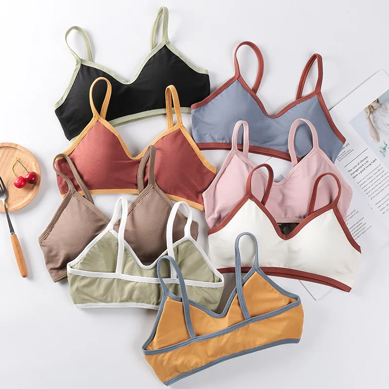 

Women Sports Bra Comfort Minimalist Lingerie Splice Color Beauty Back Underwear Thin Section With Chest Pad Anti-Lighting Bra