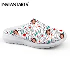 Женские шлепанцы INSTANTARTS с мультяшным принтом для врачей, удобные домашние сандалии для медсестер
