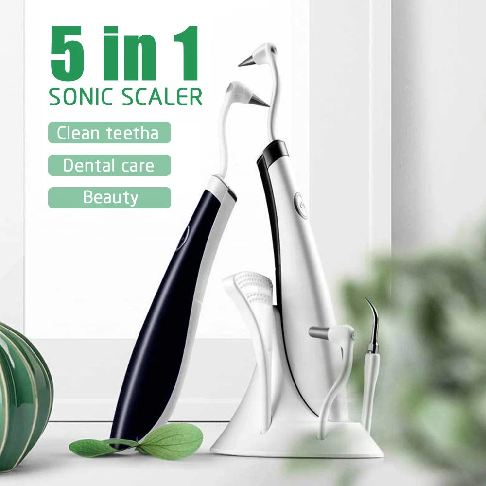 

Электрический зубной скалер 5 в 1, с звуковой волной, для удаления пятен зубов, для отбеливания зубов, инструменты для чистки зубов