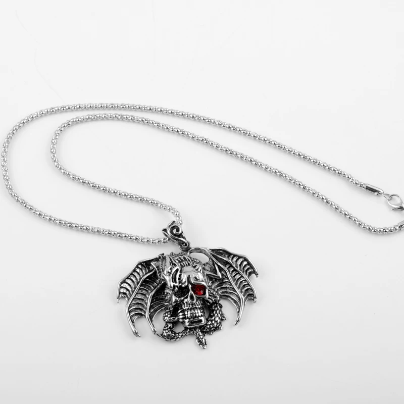 

Halloween Rock Cyclops Dragon Skull Necklace for Women Men Gothic Pendant Choker Jewellery Necklaces for Teen Girls