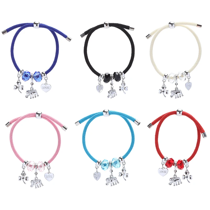 Эластичный браслет для женщин кулон из бисера слон милое сердце очаровательные