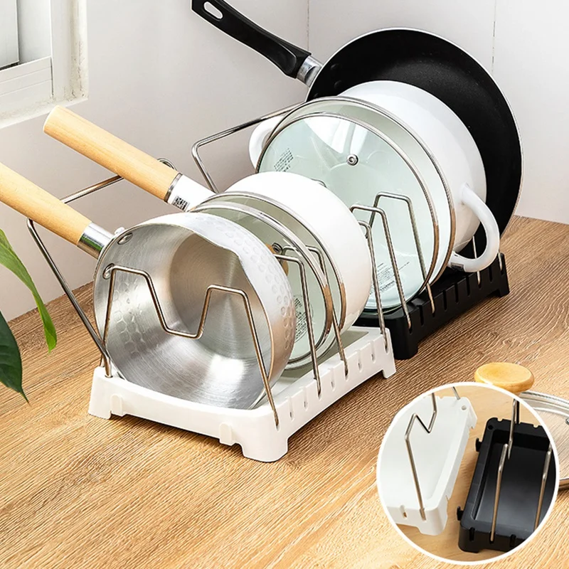 

Spacing Adjustable Pot Cover Rack Multi-Purpose Kitchen Pot and Dish Storage and Organizer Cutting Board Rack