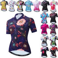 2021 flowers printing cycling jersey women summer short sleeve mtb bike clothes maillot ciclismo road bike racing shirt