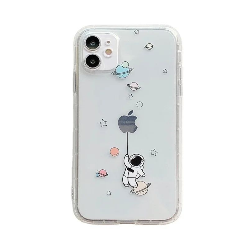 

Transparent astronaut phone case is suitable for iPhone11 12Pro Max mini X XR XS XSMax 8 7PluS anti-drop protective back cover
