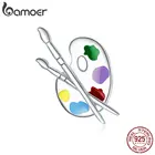 Bamoer подлинное серебро 925 пробы красочная палитра металлический Шарм для оригинального женского серебряного браслета DIY ювелирных изделий BSC359