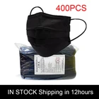 Новый уход за кожей лица маска Одноразовые черные Тканевые маски анти загрязнения 400 шт. 3 слоя Non сплетенная ткань фильтра из нержавеющей персональный рот маски Mascarillas
