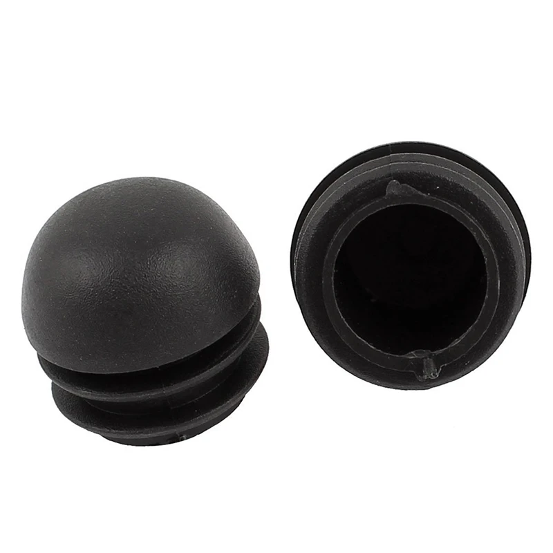 Quality 2 Pcs 25mm Dia Plastic Round Tube Inserts End Blanking Caps Black