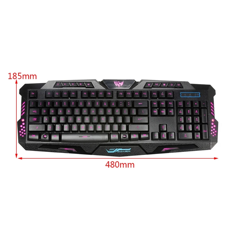 

A877y Three-color Backlit Multiple Rgb Wired Usb Keyboard Mechanical Feel Can Turn Off The Lights Gaming Gamer Working Office