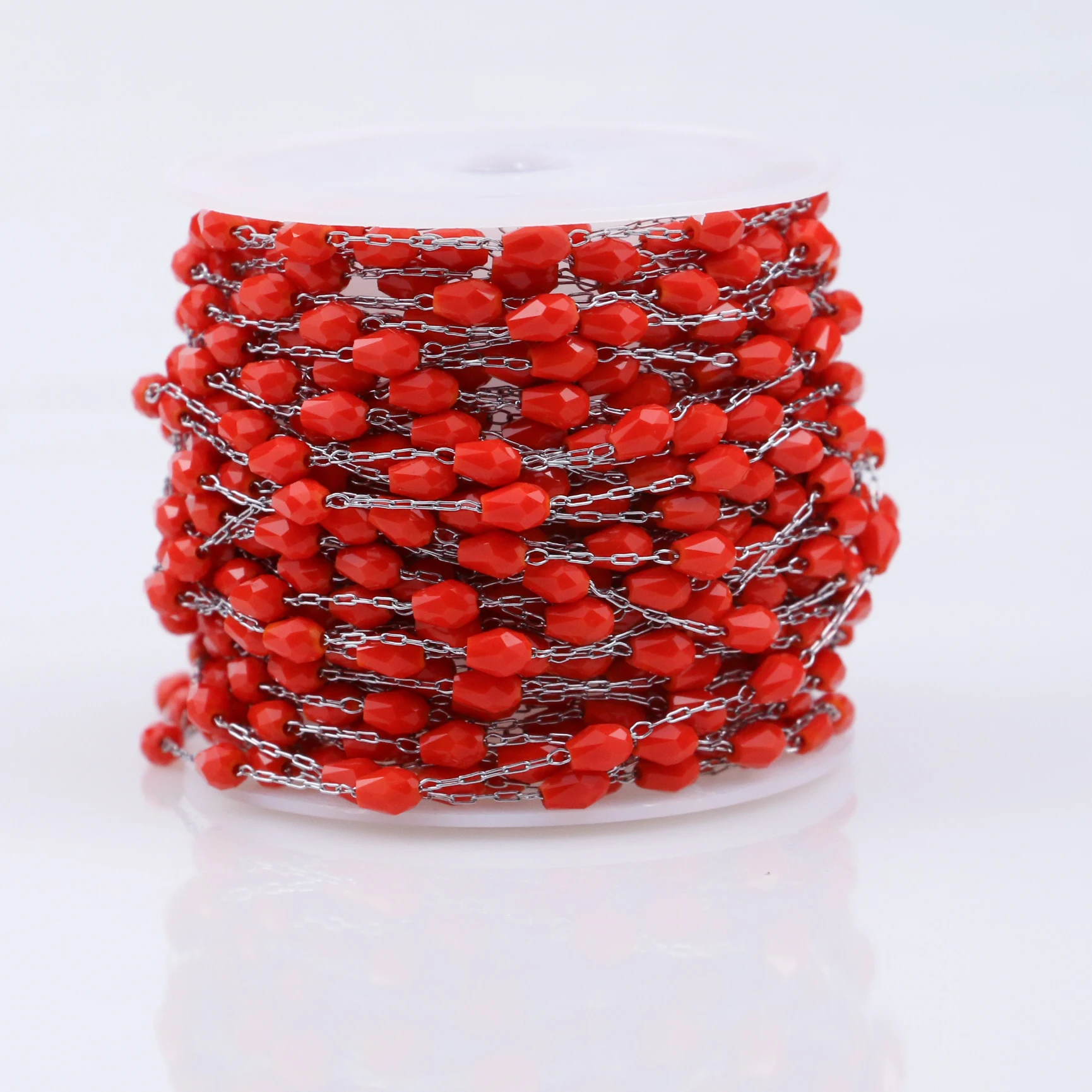 Steel Orange red 1 м тонкая нержавеющая сталь 1 мм колье цепь с бусинами шары бусы цепочка Подвески ручная работа Аксессуары материал для изготовления украшений - Цвет: Steel Orange red