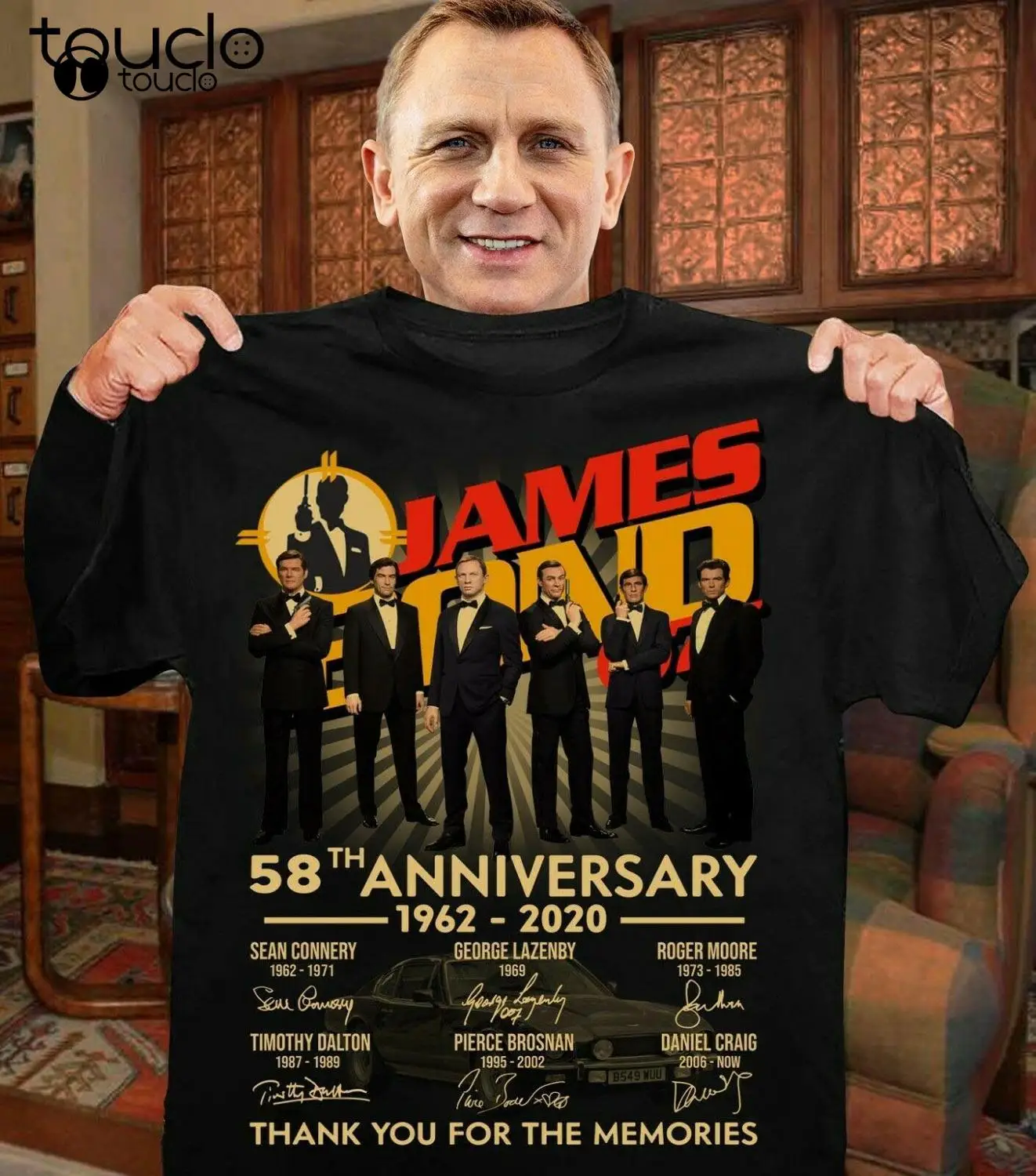 

James Bond 007 Sean Connery T-Shirt Thank You For The Memories Gift Tee Custom Aldult Teen Unisex Digital Printing Tee Shirt