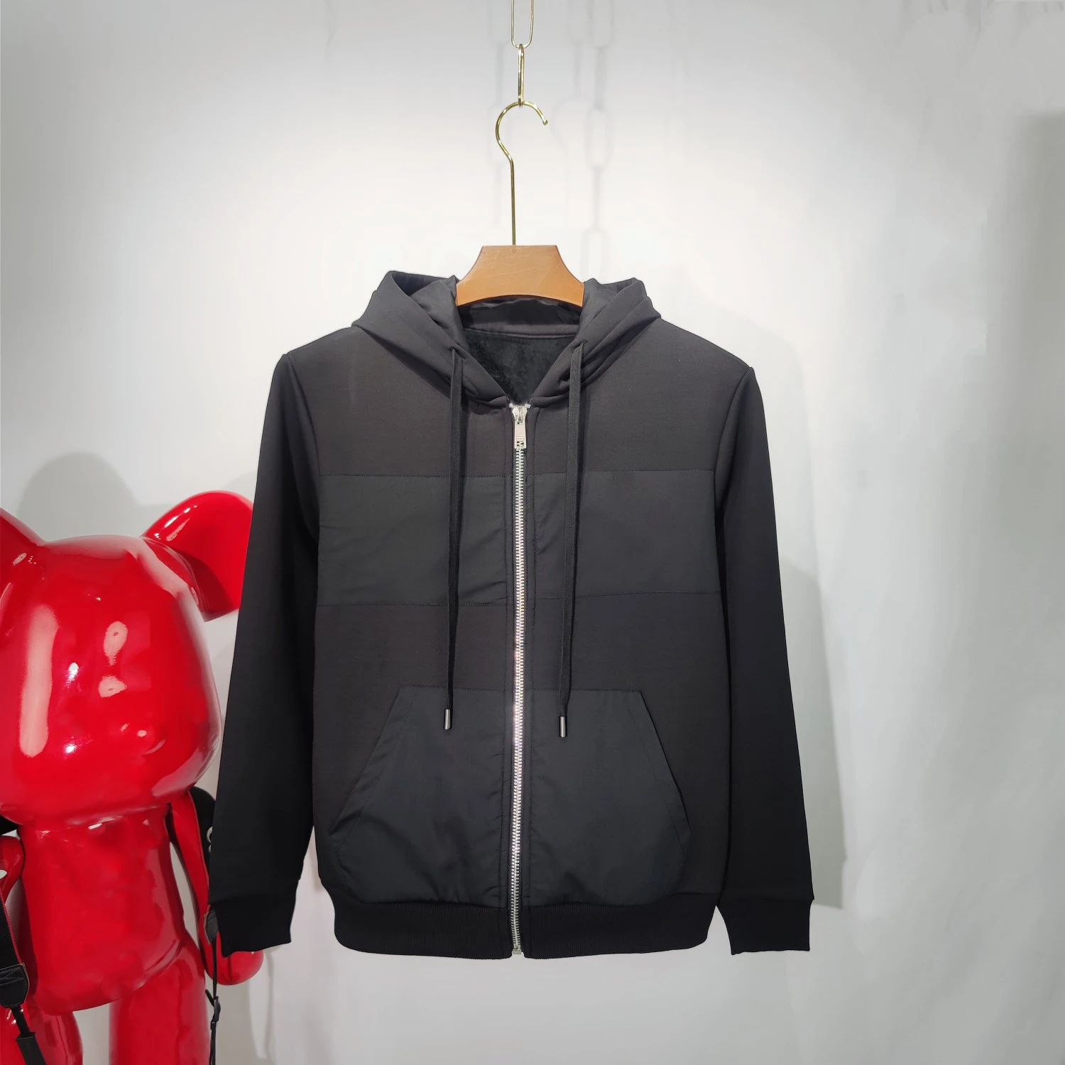 

Мужская зимняя куртка с капюшоном, теплая куртка с бархатной подкладкой, Повседневная Уличная куртка из чистого хлопка с прострочкой, 2021