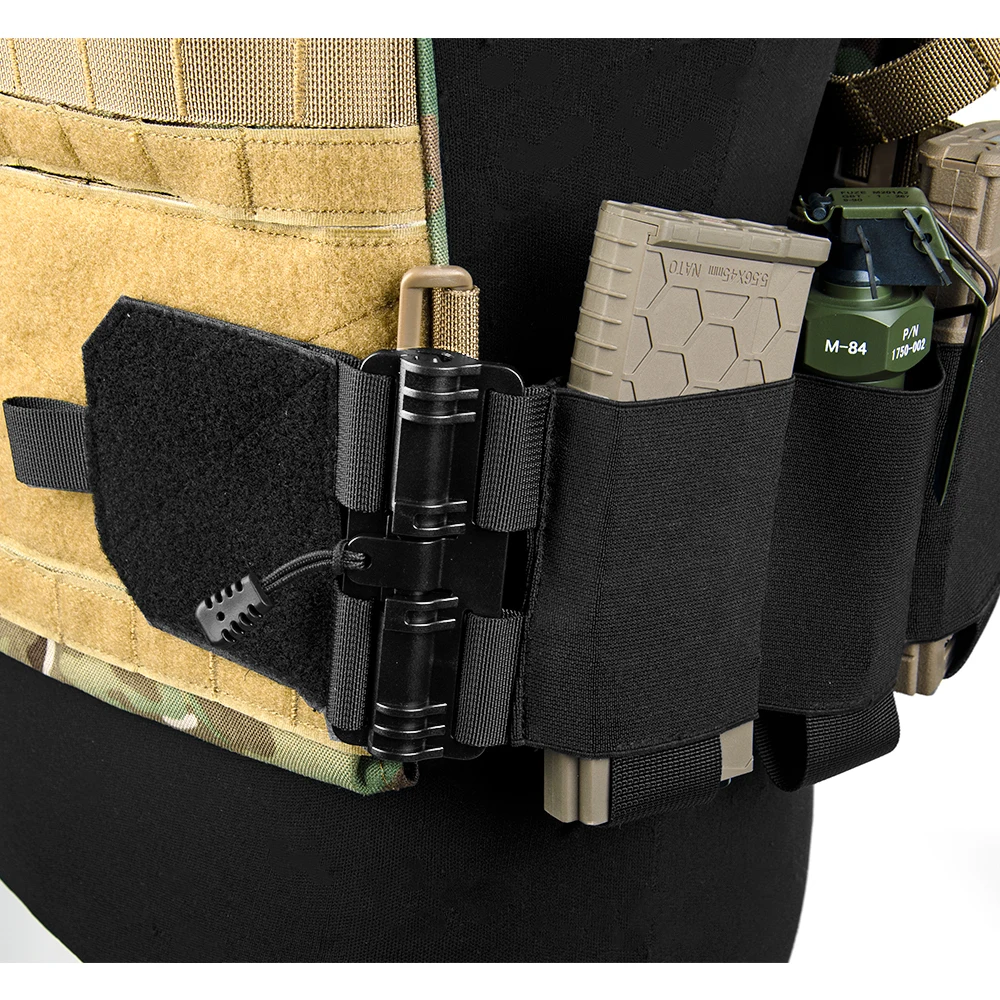 

Tactical Elastic Cummerbund Kit Quick Release Tube QR Buckles Triple Magazine Pouch For FCSK Plate Carrier Combat Vest Nylon