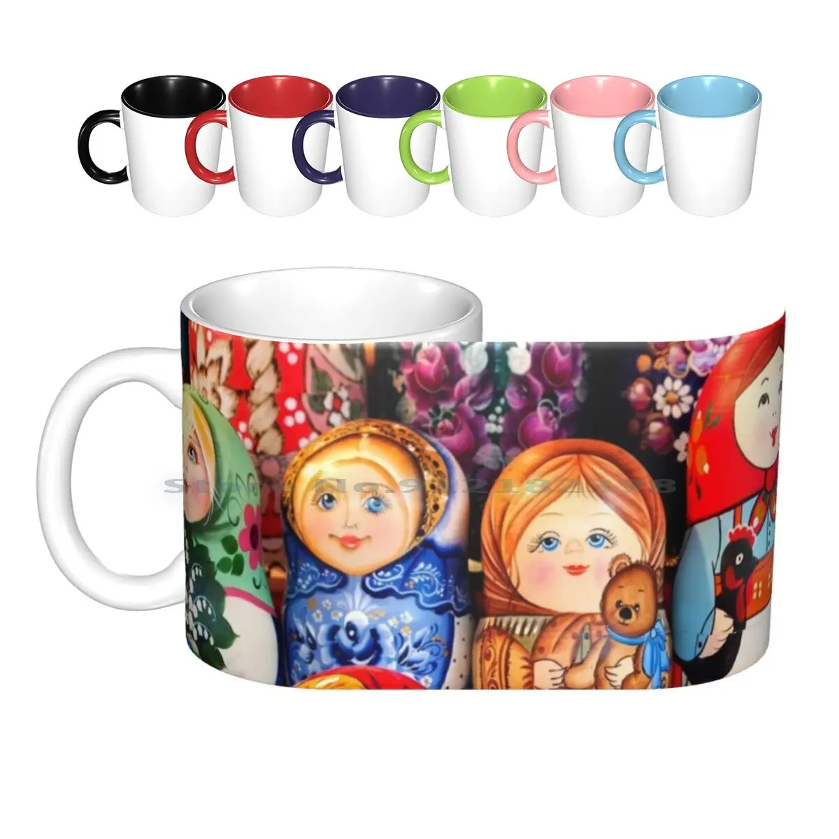 Matrioska керамические кружки кофейные чашки кружка для молока и чая красные девушки