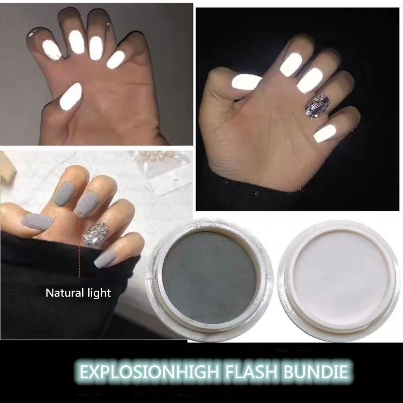 Светоотражающая пудра для ногтей Bundi красная шерстяная очень мелкая порошок