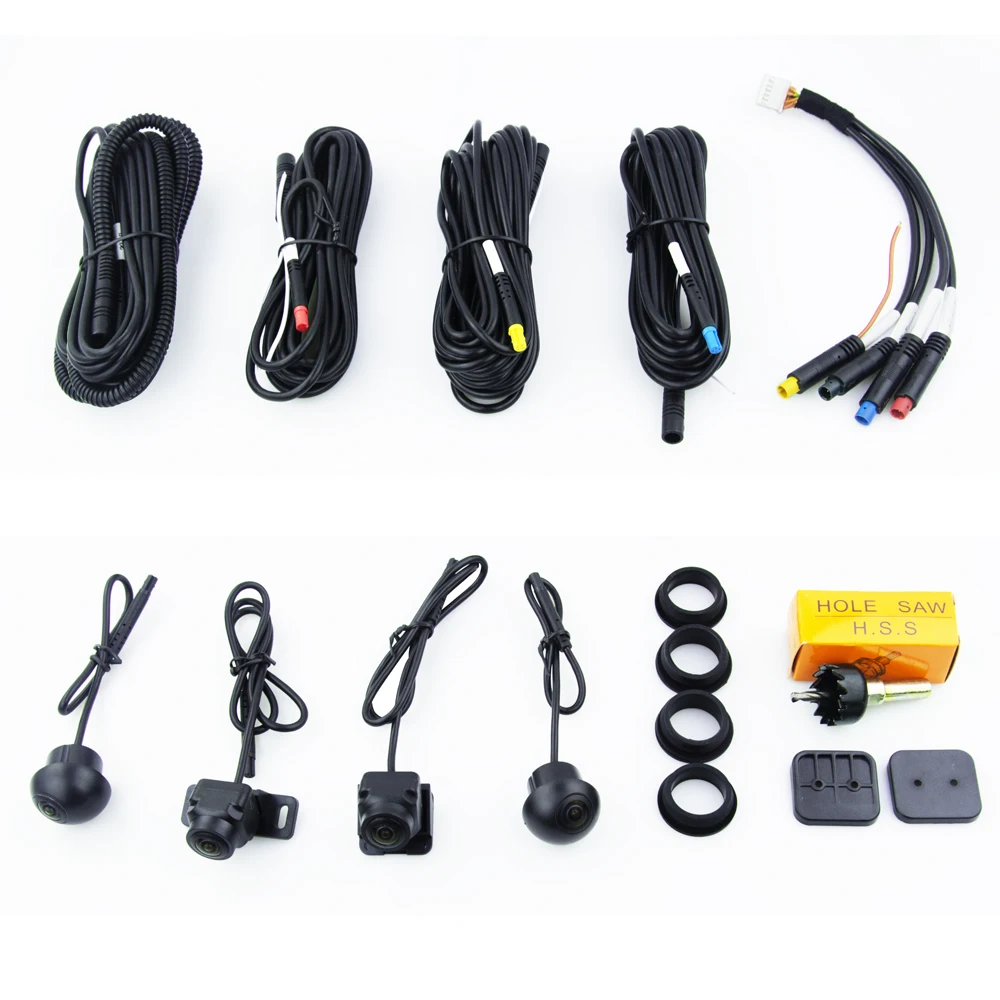 $81.59 HD 3D 360 Camera Car Bird View System 4 Camera 360 720P SONY 225 Rear/Front/Left/Right 3D 360 Camera for Android Car Radio