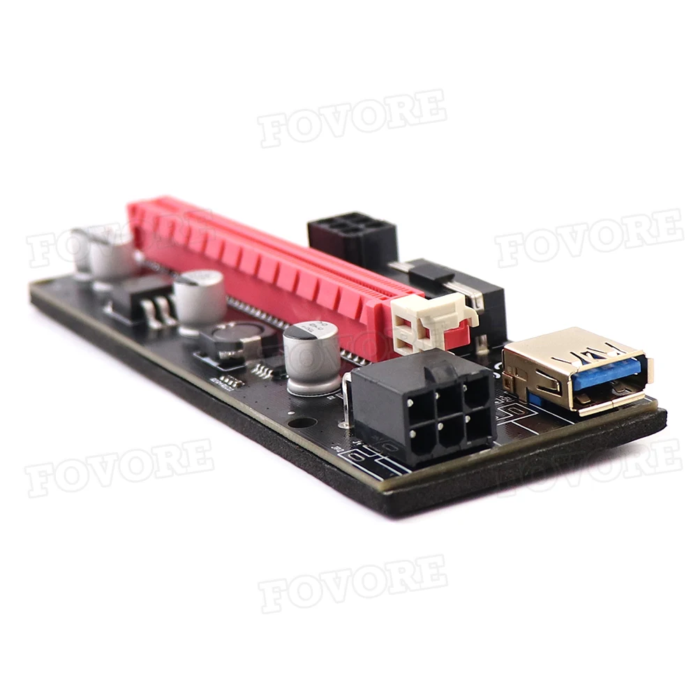 10 шт. PCI-E pcie Riser 009 Express 1X 4x 8x 16x расширитель PCIE USB 009S GPU двойная 6-контактная карта