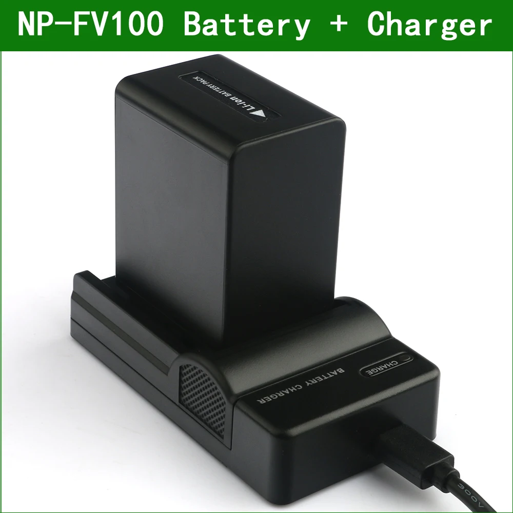 

NP-FV100 NP FV100 NPFV100 Digital Camera Battery + Charger for Sony HDR CX210 CX625 CX230 CX290 CX675 CX390 CX455 CX300