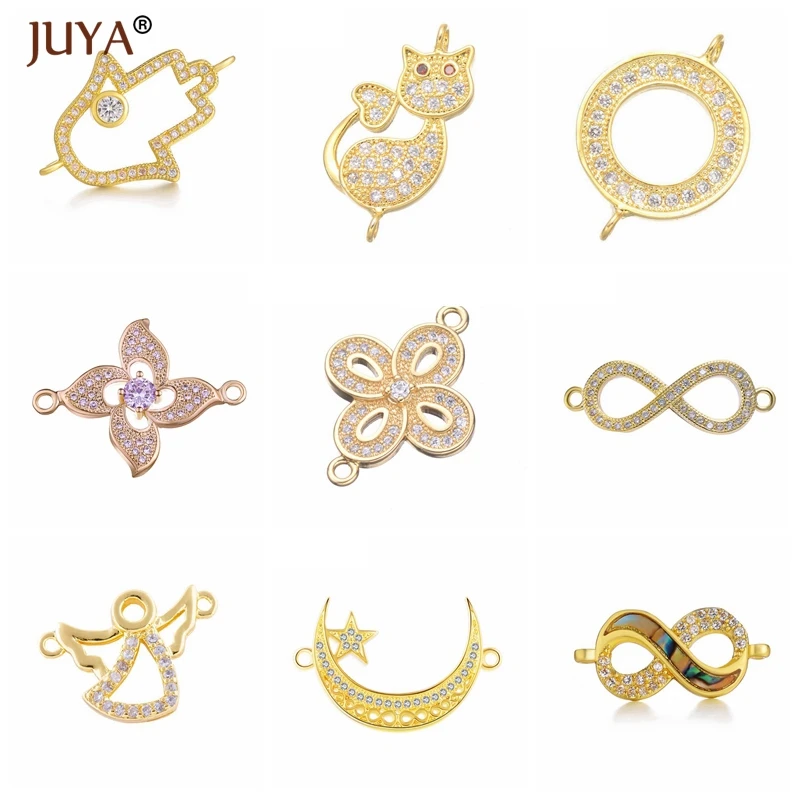 Роскошные циркониевые соединители для подвесок JUYA подходящие самостоятельного