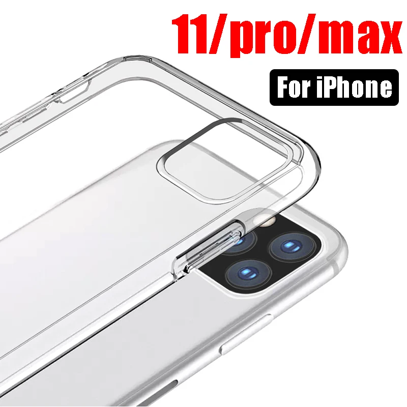 Чехол для IPhone 11 Pro Max прозрачный чехол Iphone11 защитный пульта 11pro Xi I Phone тонкий ковер