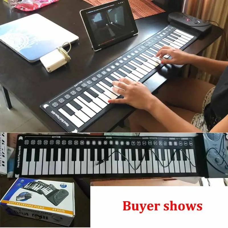Портативная Гибкая силиконовая раскладная клавиатура на 49 клавиш пианино для