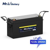 mr li 12v 200ah lifepo4 battery pack solar 12 8v deep cycle lithium ion phosphate for ev marine rv golf cart with 20a charger