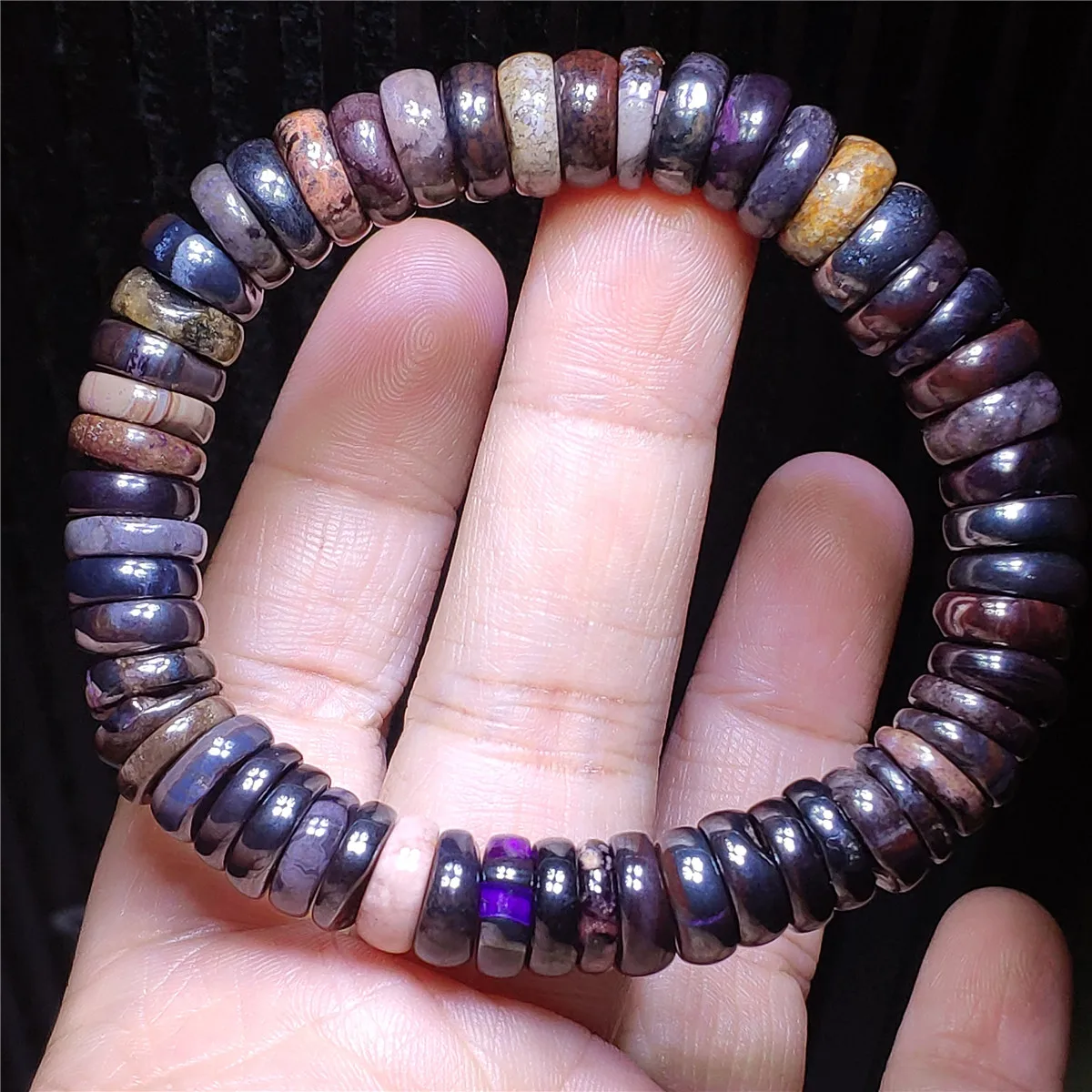 

Genuine Natural Purple Sugilite Abacus Beads Bracelet For Women Men 9.2mm Fashion South Africa Best Healing Stone AAAAA