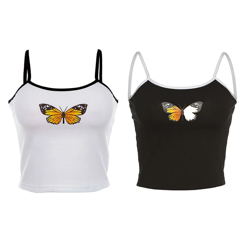 Летняя женская футболка без рукавов блузка майка с принтом укороченный жилет