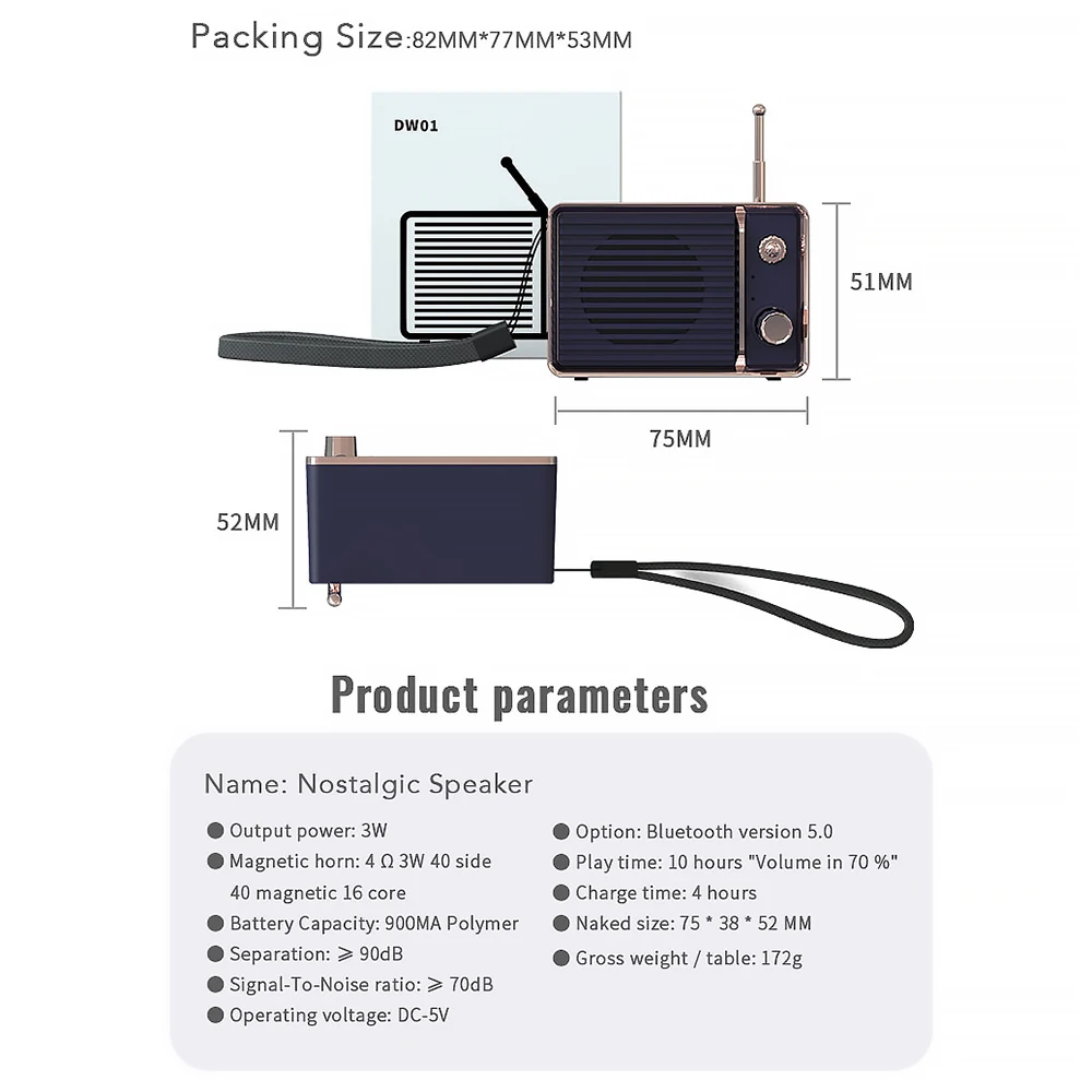 Haiebi аудио Мобильный телефон Портативный Перезаряжаемые мини ретро Bluetooth Динамик