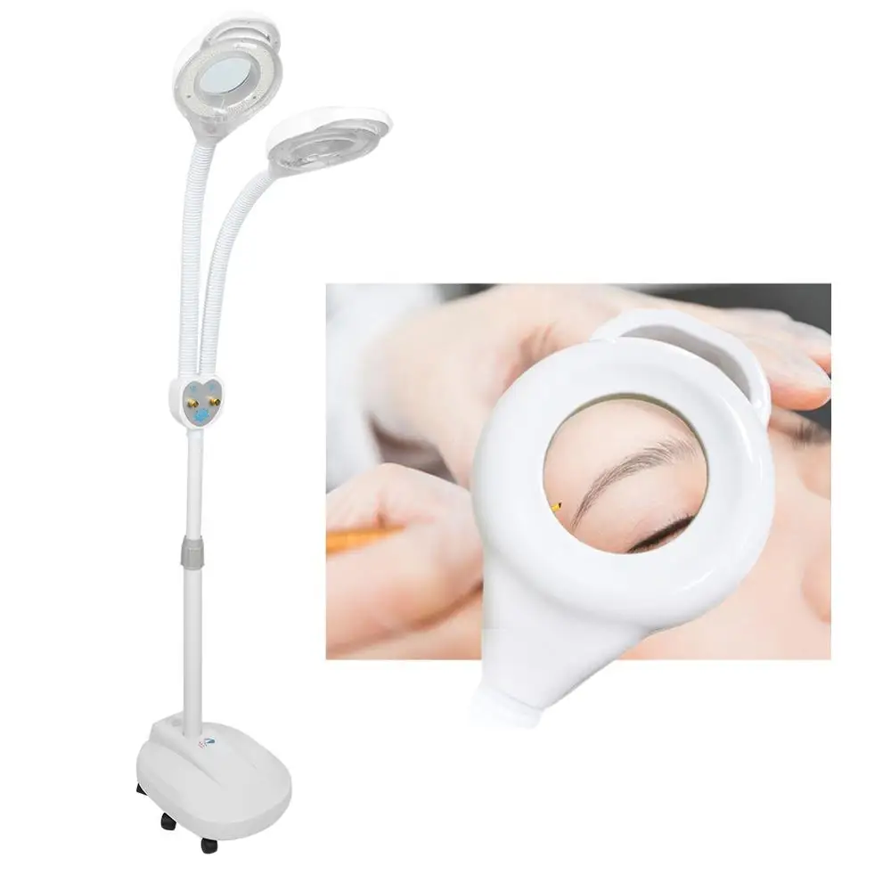 LED Double Head Dimming Belt 8 Times Magnifying Glass Cold Light Beauty Nail Grafting Eyelash Tattoo Eyebrow Shadow Lights | Красота и