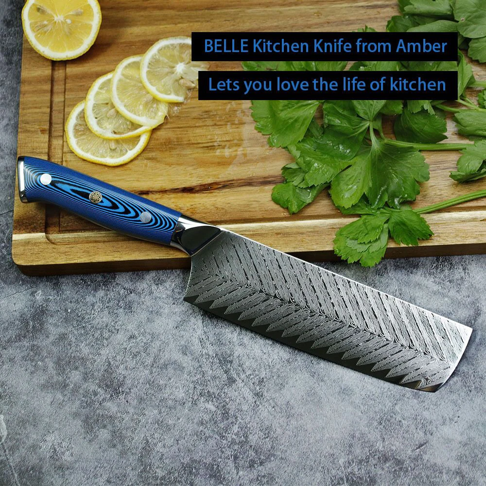 Кухонные ножи Японии vg10 Дамасская сталь 7 дюймов нож шеф повара ручной работы с