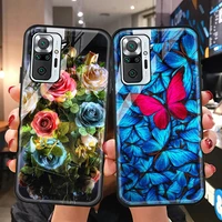 redmi note 10 pro case for xiaomi redmi note 8 pro 9 note10 10s 9s 8t 9a 9c nfc 7 8a 7a cases luxury flower tempered glass cover