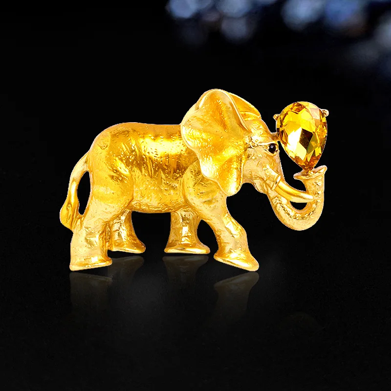 

ELEPHANT BEAD BROOCH Elephant Brooch or Pin Crystal Elephant Brooch for Women Boho Jewelry Rhinestone Animal Luck Accessory