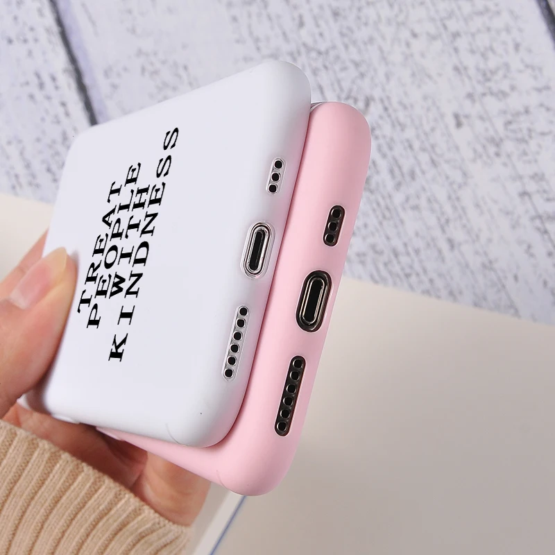 

Fashion Harry Styles Treat People With Kindness Phone Case For iPhone 11 Pro XS Max X XR 8 7Plus Candy Color Soft Silicone Cover