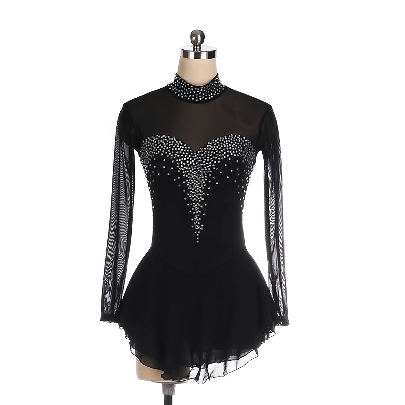 Платье для фигурного катания ледяной цвет спандекс Женская гимнастика на заказ