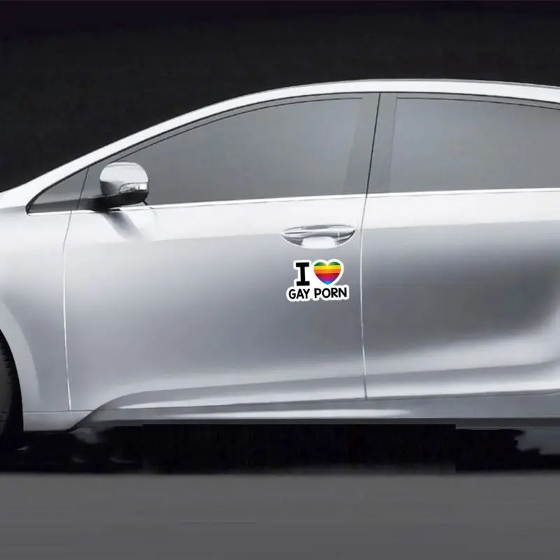 Виниловая наклейка на бампер забавная надпись Я люблю геев и порно секс ЛГБТ