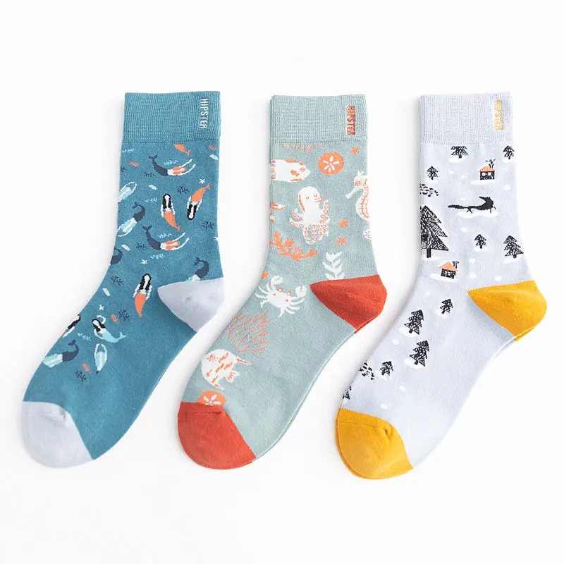 Носки женские разноцветные из натурального хлопка Размеры 35 43|Носки| |