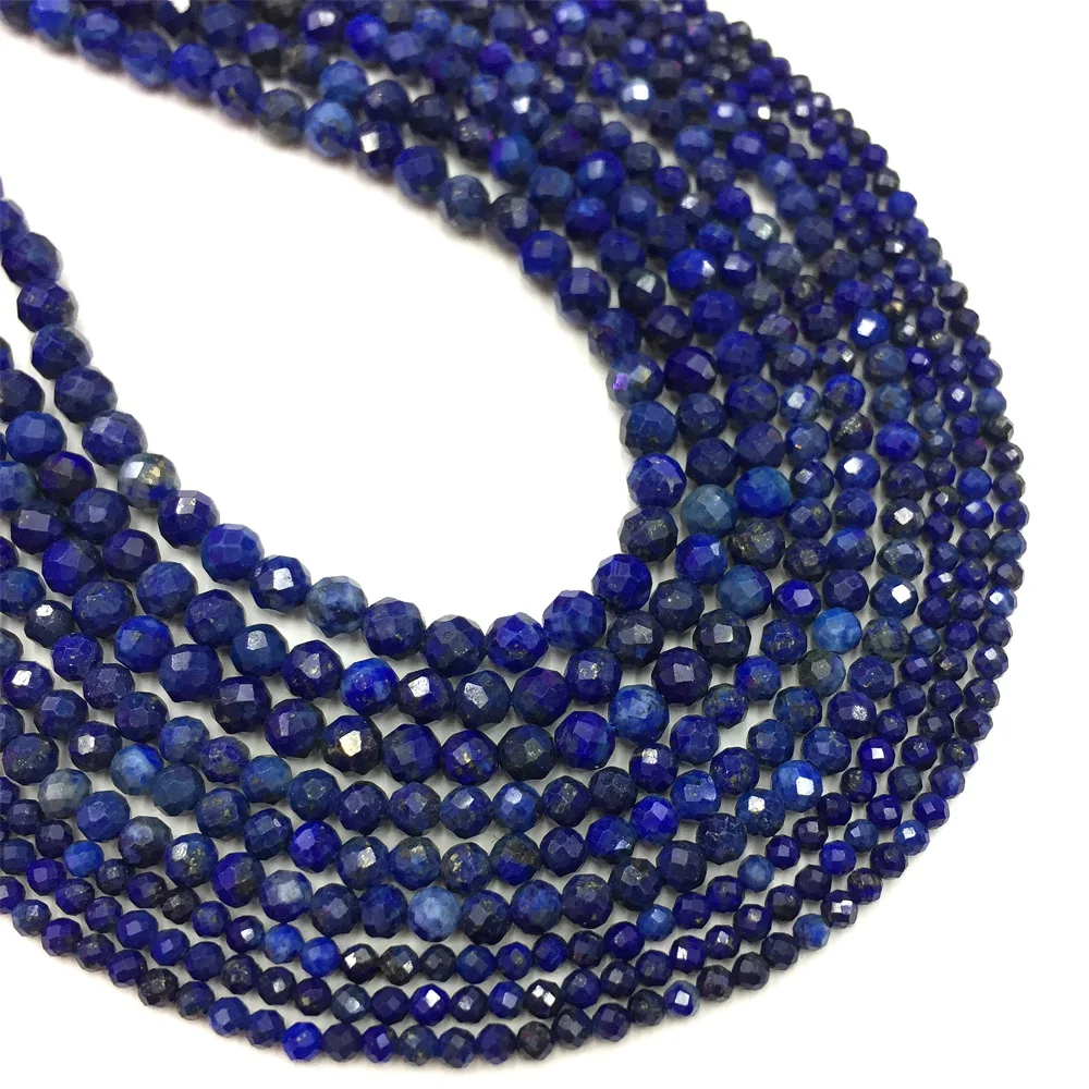 

Factory Price Natural Lapis Lazuli Small Size Faceted Loose Beads Healing Energy For Jewelry DIY Bracelet Necklace 2mm 3mm 4mm
