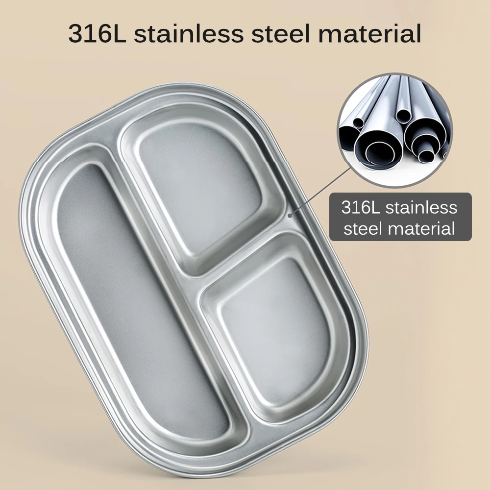 

Kids Stainless Steel Lunch Box Tableware Bowl Leak-Proof Double Layer Bento Box Kids School Food Container Kitchen Food Box