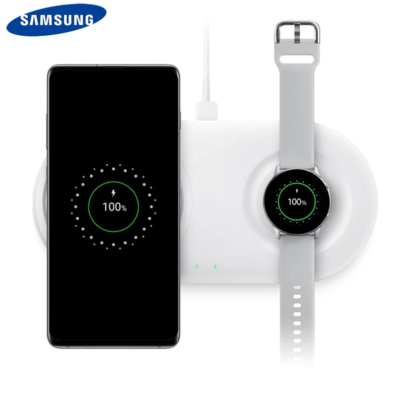 Original Samsung Fast Wireless Charging Pad EP-P5200 for Watch Gear S4 S3 Galaxy S10 Note10+ S9Plus Note9 N960F IPhoneXS | Мобильные