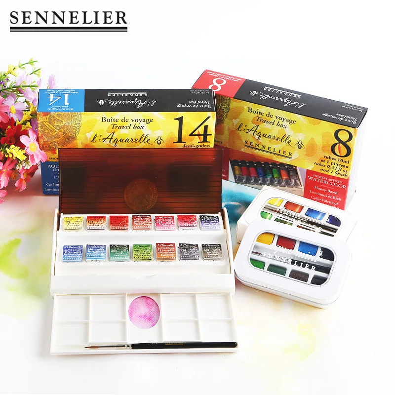 Франция Sennelier Aquarela старший художник акварельный пигмент художника Твердые