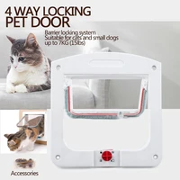 4 way lockable cat dog kitten door security flap door abs plastic intellgent control door animal small pet dog cat gate