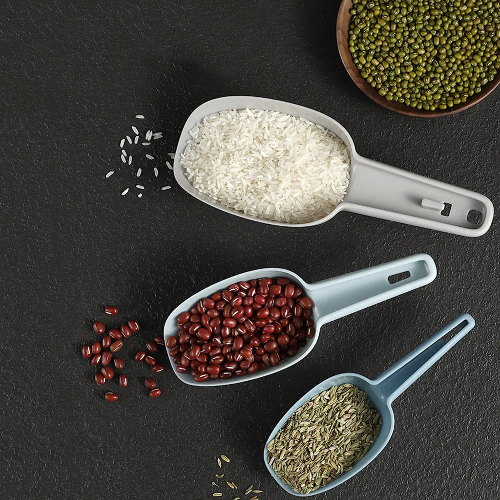 

2021top home decor 3 Plastic Scoop Ice Buffet Candy Kitchen Shovel Nut Pet Food Flour Scoop