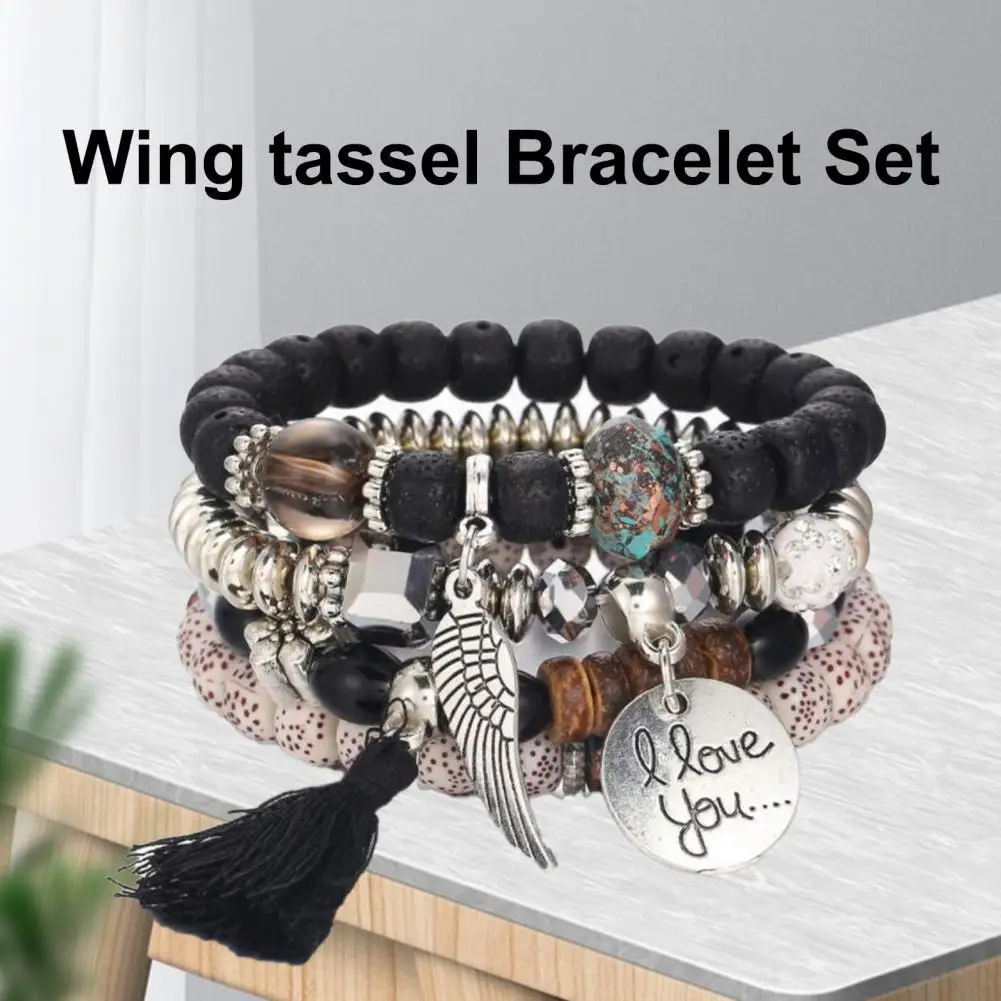 

4Pcs/Set Bead Bracelets Creative Fashionable Special Boho Beaded Bracelet Waterproof Delicate Beaded Bracelets