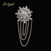 luxury gift zircon snowflakes fringed brooches copper men women lapel collar suit jewelry pins beautiful party banquet accessory